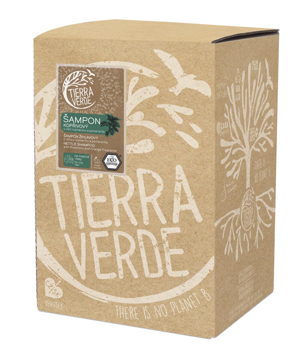 Tierra Verde – Šampon kopřivový s vůní rozmarýnu a pomeranče, 5 l